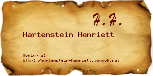 Hartenstein Henriett névjegykártya